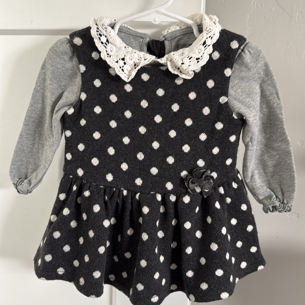 Chickeeduck two piece dress and long sleeve shirt girls size 80